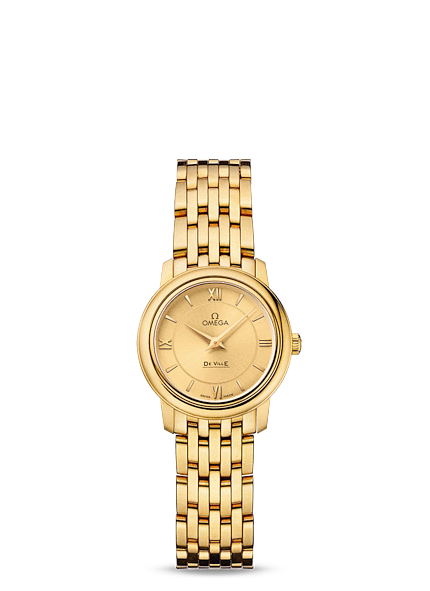 Omega Deville Prestige Quartz Ladies 24.5mm Gold (424.50.24.60.08.001)
