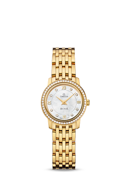 Omega Deville Prestige Quartz Ladies 24.5mm Gold / Diamond / MOP (424.55.24.60.55.001) Omega Deville Prestige Quartz Ladies 24.5mm Gold / Diamond / MOP (424.55.24.60.55.001)