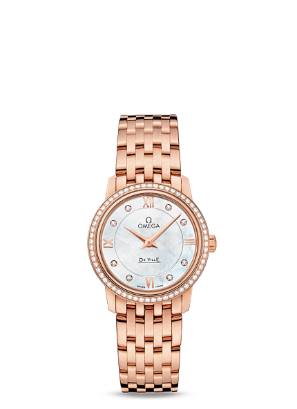 Omega Deville Prestige Quartz 27mm Red Gold / Diamond / Diamond MOP (424.55.27.60.55.002)
