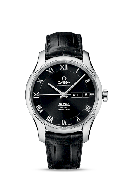 Omega Deville Annual Calendar Co-Axial Black / Alligator (431.13.41.22.01.001)