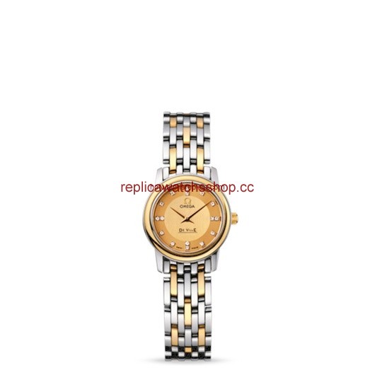 Omega Deville Prestige Quartz 22mm Two Tone / Diamond Dial (4370.16.00)