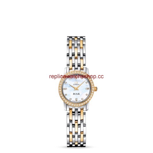 Omega Deville Prestige Quartz 22mm Two Tone / Diamond / MOP (4375.75.00)