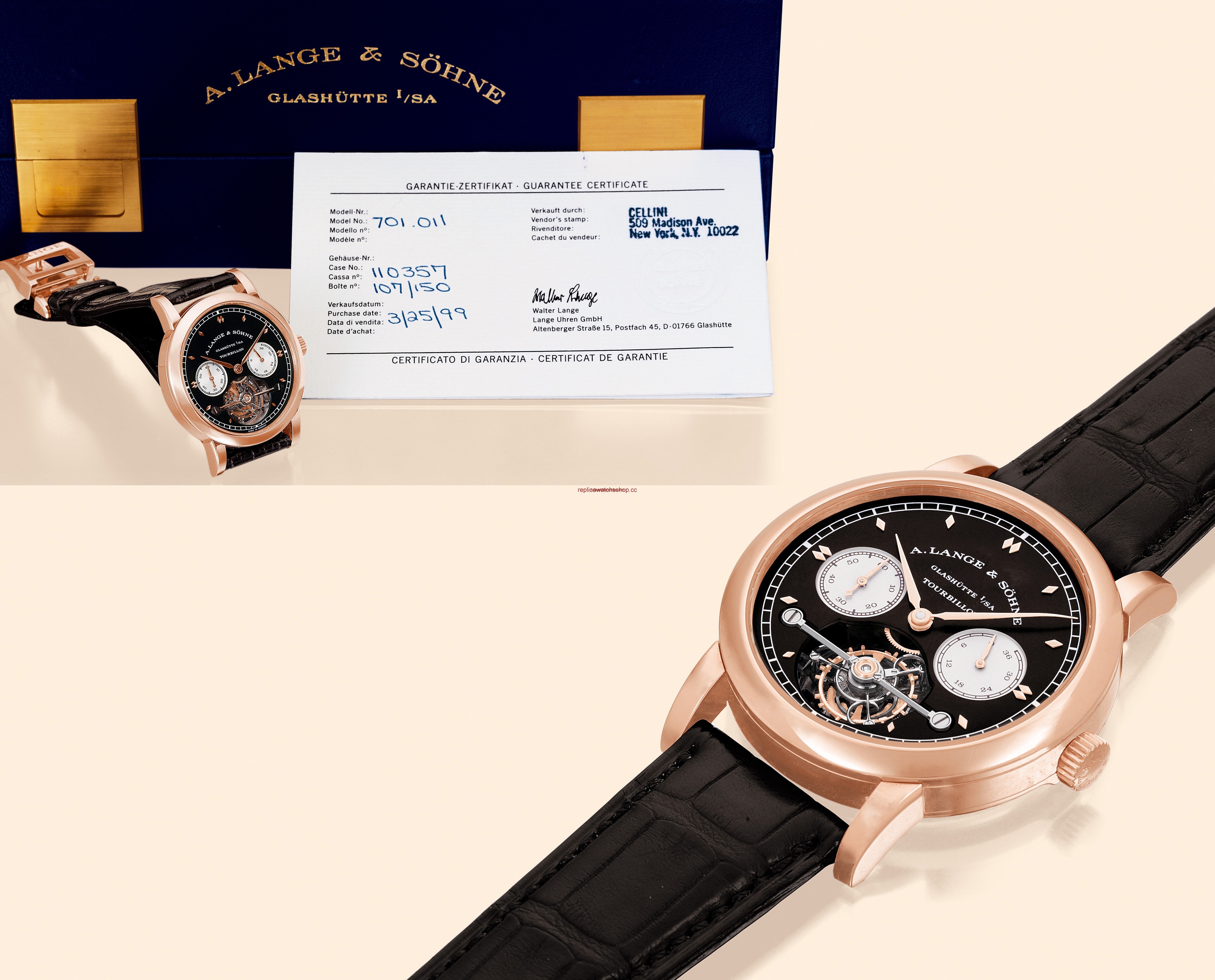 A. Lange & Sohne Tourbillon Pour le M&eacute;rite Pink Gold / Black (701.011)