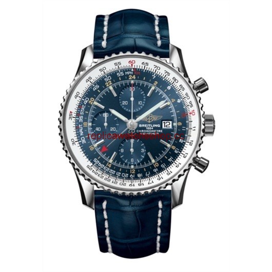 Breitling Navitimer World Blue / Croc (A2432212.C651.746P) Breitling Navitimer World Blue / Croc (A2432212.C651.746P)