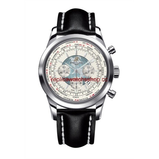 Breitling Transocean Chronograph Unitime Silver / Calf (AB0510U0.A732.441X.A20BA.1)