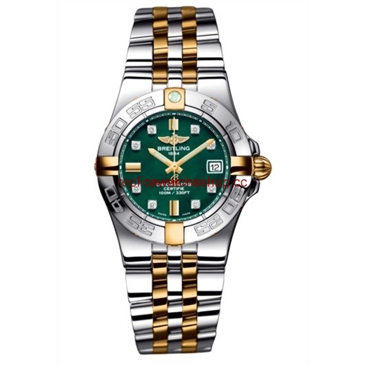 Breitling Galactic 30 Two Tone Green / Diamond / Two Tone Bracelet (B71340L2.L517.368D) Breitling Galactic 30 Two Tone Green / Diamond / Two Tone Bracelet (B71340L2.L517.368D)