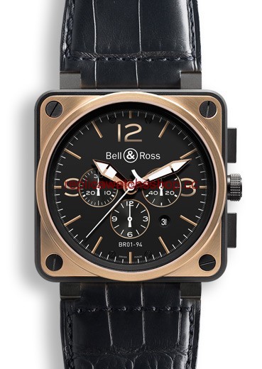 Bell & Ross BR 01 94 Pink Gold & Carbon Officer Chronograph (BR0194BICOOF) Bell & Ross BR 01 94 Pink Gold & Carbon Officer Chronograph (BR0194BICOOF)