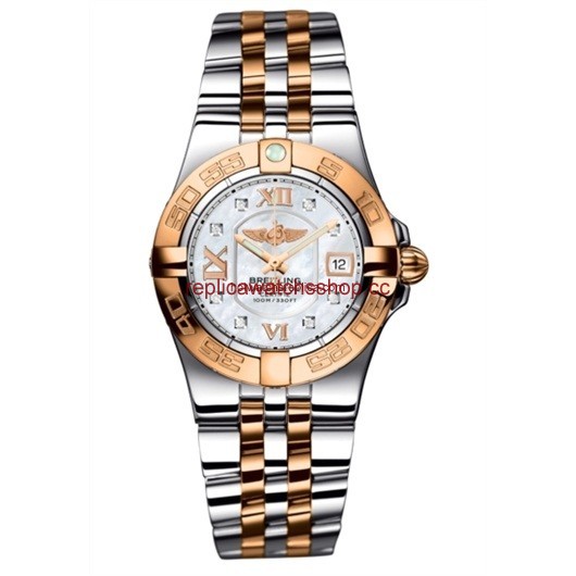 Breitling Galactic 30 Gold Bezel / MOP / Two Tone Bracelet (C71340L2.A681.368C) Breitling Galactic 30 Gold Bezel / MOP / Two Tone Bracelet (C71340L2.A681.368C)