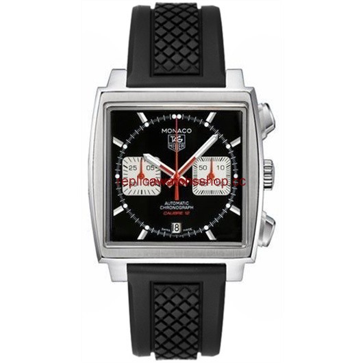 TAG Heuer Monaco Calibre 12 Black / Silver / Rubber (CAW2114.FT6021) TAG Heuer Monaco Calibre 12 Black / Silver / Rubber (CAW2114.FT6021)