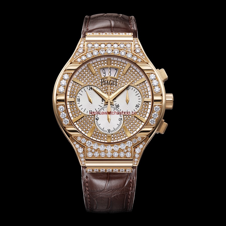 Piaget Polo 43 Chronograph Pink Gold Full Diamond (G0A33039) Piaget Polo 43 Chronograph Pink Gold Full Diamond (G0A33039)