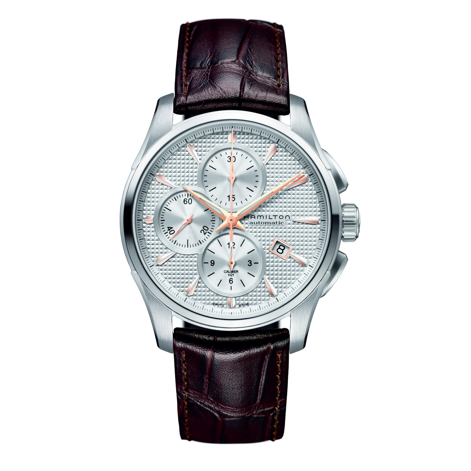 Hamilton Jazzmaster Automatic Chronograph 42mm Silver Dial / Gold Indexen (H32596551) Hamilton Jazzmaster Automatic Chronograph 42mm Silver Dial / Gold Indexen (H32596551)