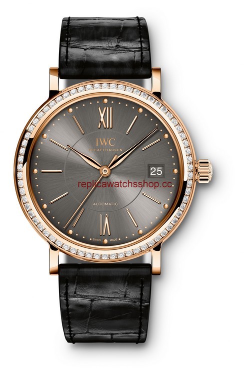 IWC Portofino Midsize Automatic Red Gold / Ardoise / Diamonds (IW4581-08)