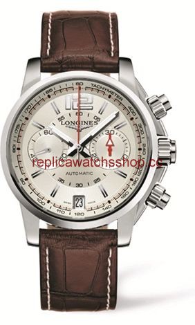 Longines Admiral Chronograph Silver Brown Strap (L3.666.4.76.3) Longines Admiral Chronograph Silver Brown Strap (L3.666.4.76.3)