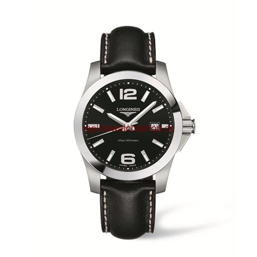 Longines Conquest Quartz 41mm Black Leather (L3.659.4.56.3)