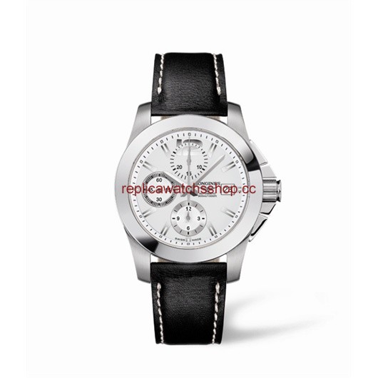 Longines Conquest Chronograph Silver Leather (L3.662.4.76.0) Longines Conquest Chronograph Silver Leather (L3.662.4.76.0)