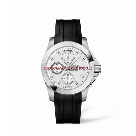 Longines Conquest Chronograph Silver Rubber (L3.662.4.76.2)