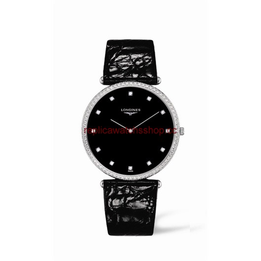 Longines La Grande Classique Quartz 37 White Gold Diamond Black (L4.766.7.58.4)
