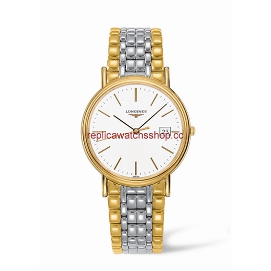 Longines Presence 38.5 Quartz Yellow Stick Bracelet Two Tone (L4.790.2.12.7)