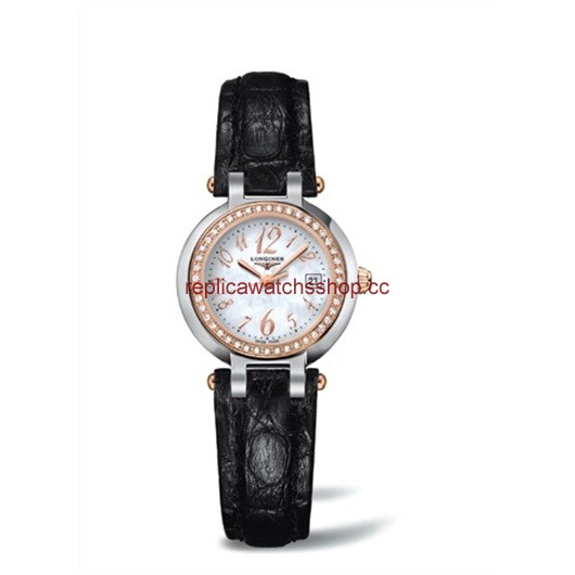 Longines PrimaLuna Quartz 26.5 Two Tone Pink Leather Funky MOP (L8.110.5.88.2)