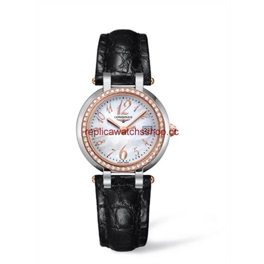 Longines PrimaLuna Quartz 30 Two Tone Pink Diamond Leather Funky MOP (L8.112.5.88.2)