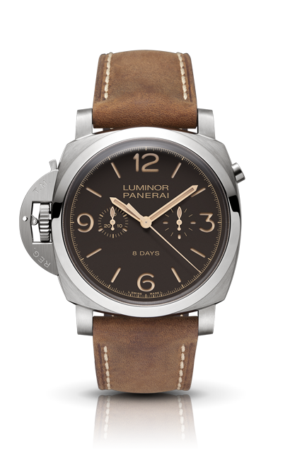 Panerai Luminor 1950 Chrono Mono-Pulsante Left-Handed 8 Days Titanio (PAM00579) Panerai Luminor 1950 Chrono Mono-Pulsante Left-Handed 8 Days Titanio (PAM00579)