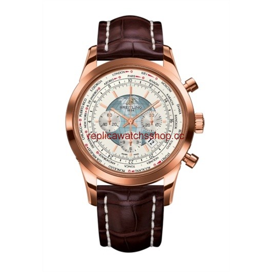 Breitling Transocean Chronograph Unitime Red Gold / Silver / Alligator (RB0510U0.A733) Breitling Transocean Chronograph Unitime Red Gold / Silver / Alligator (RB0510U0.A733)