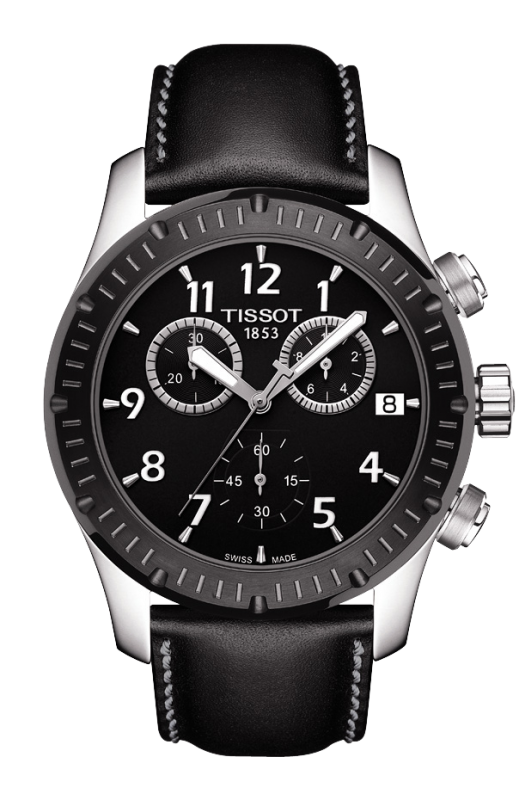 Tissot V8 Quartz Chronograph PVD Bezel Leather (T0394172605700)