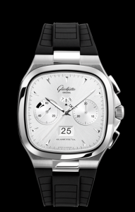 Glashutte Original Seventies Chronograph Panorama Date Silver Rubber (1-37-02-02-02-33)