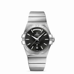 Omega Constellation Day-Date 38mm Co-Axial Brushed Black (123.10.38.22.01.001) Watch