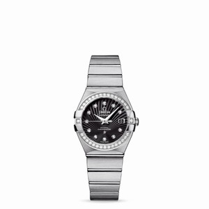 Omega Constellation 27mm Co-Axial Brushed Diamond Bezel / Black Supernova (123.15.27.20.51.001) Watch
