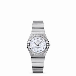Omega Constellation 27mm Quartz Brushed Diamond Bezel / MOP (123.15.27.60.55.001) Watch