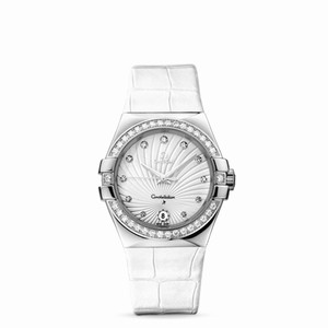 Omega Constellation 35mm Quartz White Alligator / Diamond (123.18.35.60.52.001) Watch