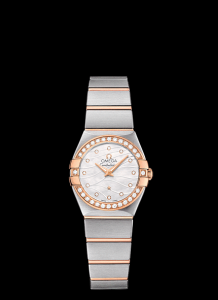 Omega Constellation 24mm Quartz Two Tone / Diamond Bezel / Wavy MOP (123.25.24.60.55.012) Watch