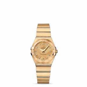 Omega Constellation 27mm Quartz Brushed Yellow Gold / Champagne Supernova (123.50.27.60.58.001) Watch