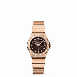 Omega Constellation 27mm Quartz Brushed Red Gold / Diamond Bezel / Brown Supernova. (123.55.27.60.63.001) Watch