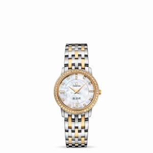 Omega Deville Prestige Quartz 27mm Two Tone / Diamond / Diamond MOP (413.25.27.60.55.001) Watch