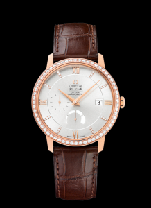 Omega Deville Prestige Co-Axial Power Reserve Red Gold / Diamond Bezel (424.58.40.21.52.002) Watch