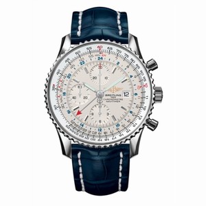 Breitling Navitimer World Silver / Blue Croc (A2432212.G571.746P) Watch Breitling Navitimer World Silver / Blue Croc (A2432212.G571.746P) Watch