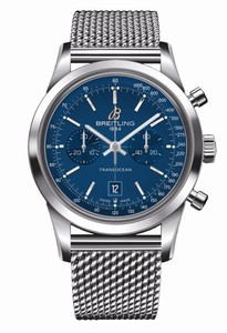 Breitling Transocean Chronograph 38 Blue / Milanese (A4131012.C862.171A) Watch Breitling Transocean Chronograph 38 Blue / Milanese (A4131012.C862.171A) Watch