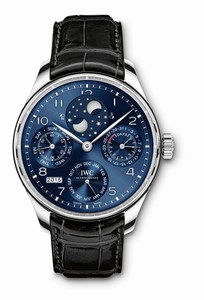 IWC Portugieser Perpetual Calendar Double Moon White Gold / Blue (IW5034-01) Watch