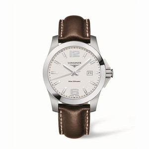 Longines Conquest Quartz 41mm Silver Leather (L3.659.4.76.5) Watch Longines Conquest Quartz 41mm Silver Leather (L3.659.4.76.5) Watch