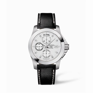Longines Conquest Chronograph Silver Leather (L3.662.4.76.0) Watch Longines Conquest Chronograph Silver Leather (L3.662.4.76.0) Watch