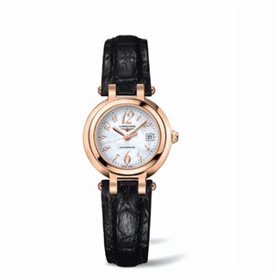 Longines PrimaLuna Automatic 26.5 Pink Gold Leather Funky MOP (L8.111.8.83.2) Watch