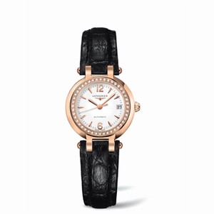 Longines PrimaLuna Automatic 26.5 Pink Gold Leather Diamond Arabic (L8.111.9.16.2) Watch