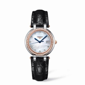 Longines PrimaLuna Quartz 30 Two Tone Pink Diamond MOP Leather (L8.112.5.89.2) Watch