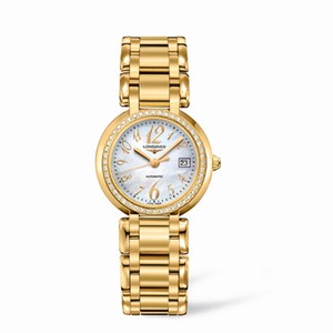 Longines PrimaLuna Automatic 30 Yellow Gold Diamond Funky MOP (L8.113.7.83.6) Watch